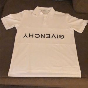 Givenchy White Reverse Logo Polo